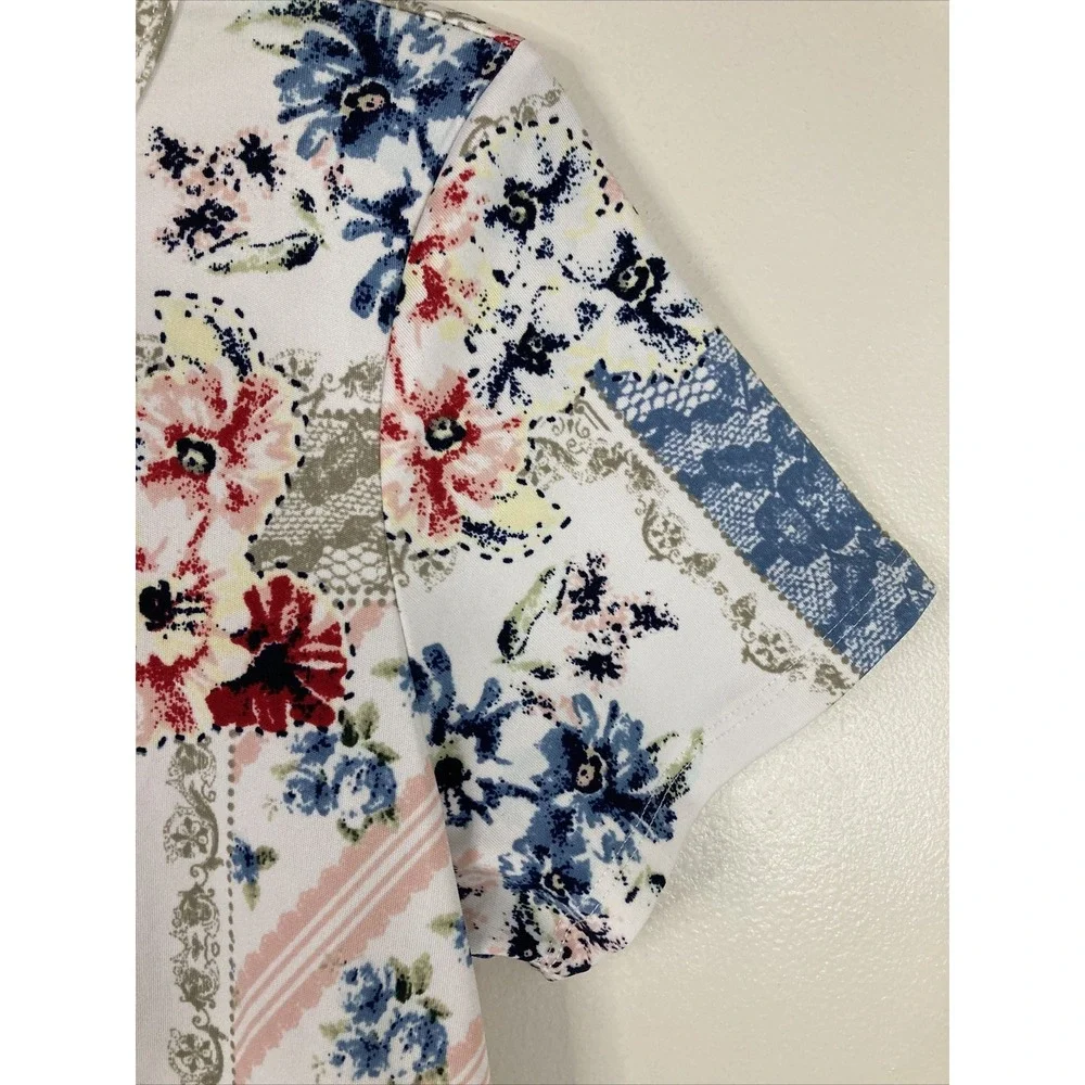 LuLaRoe Jessie Dress XS Floral Patchwork Quilt Print‎ w/Pockets NWT